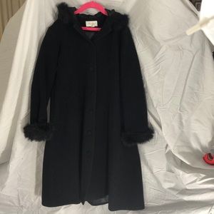 Youth full length merino wool dress coat